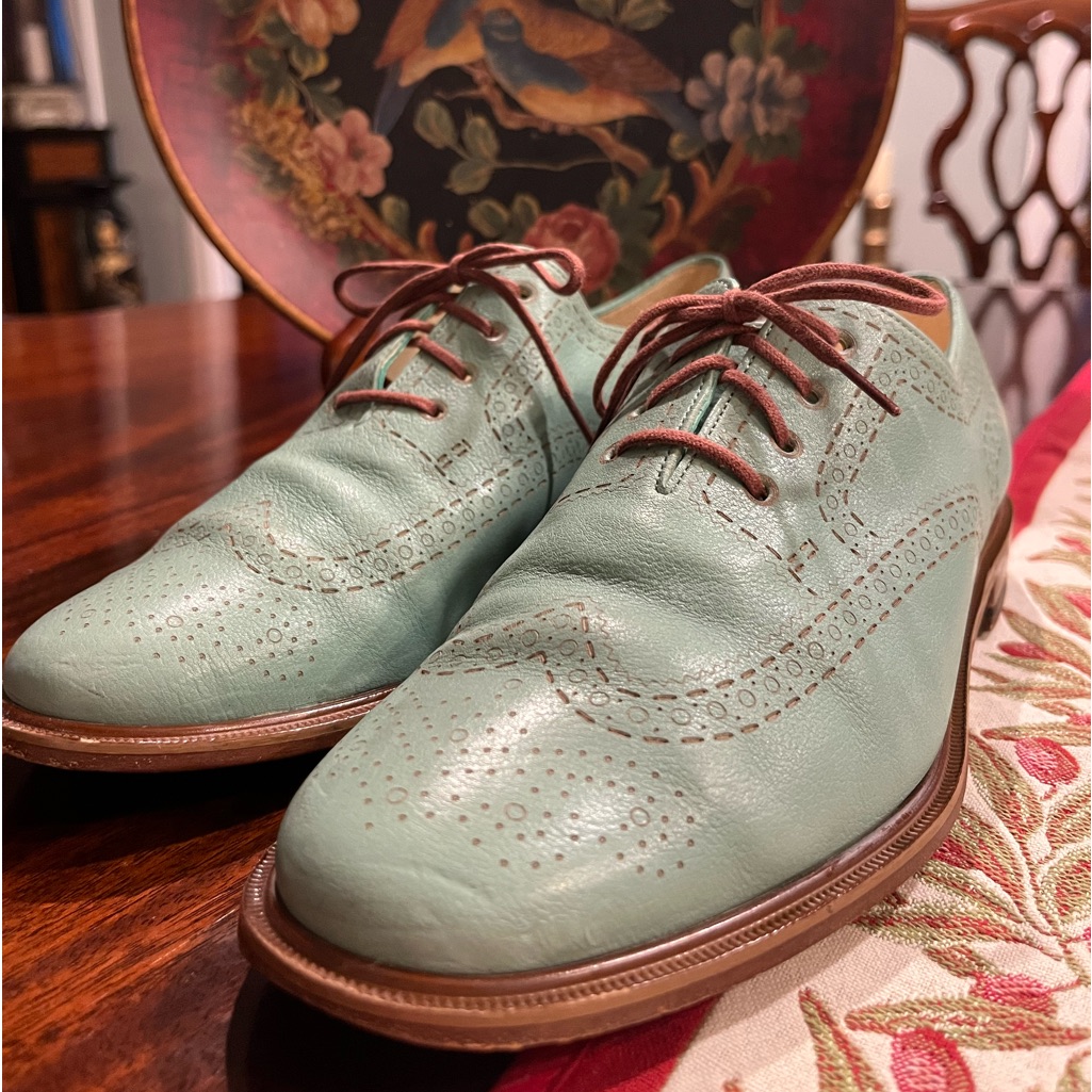 Sale! Robert Clergerie Women's Jilic Turquoise Leather Size 6 Designer Paris